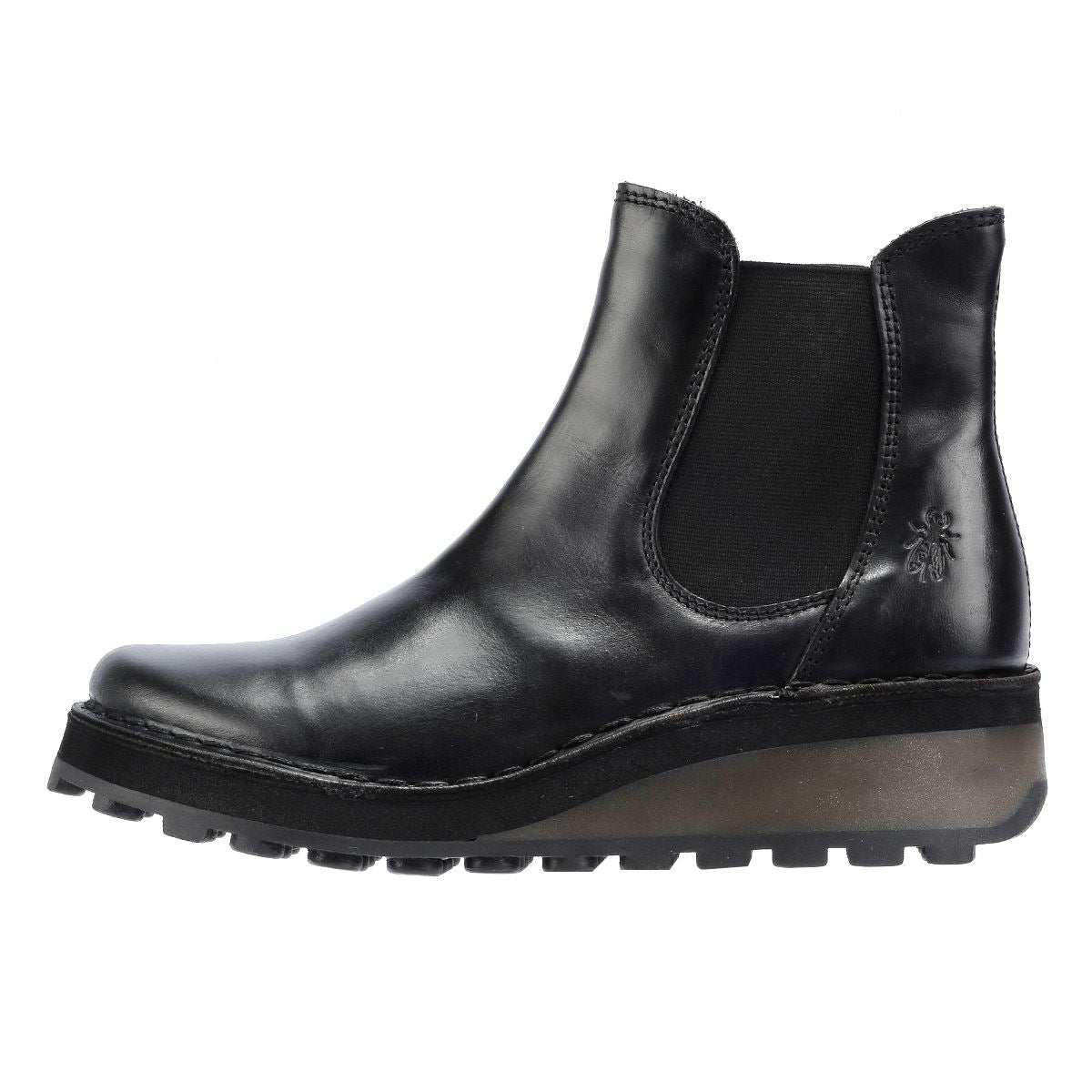 Fly London Huud Leder Damen Schwarze Farbe Stiefel