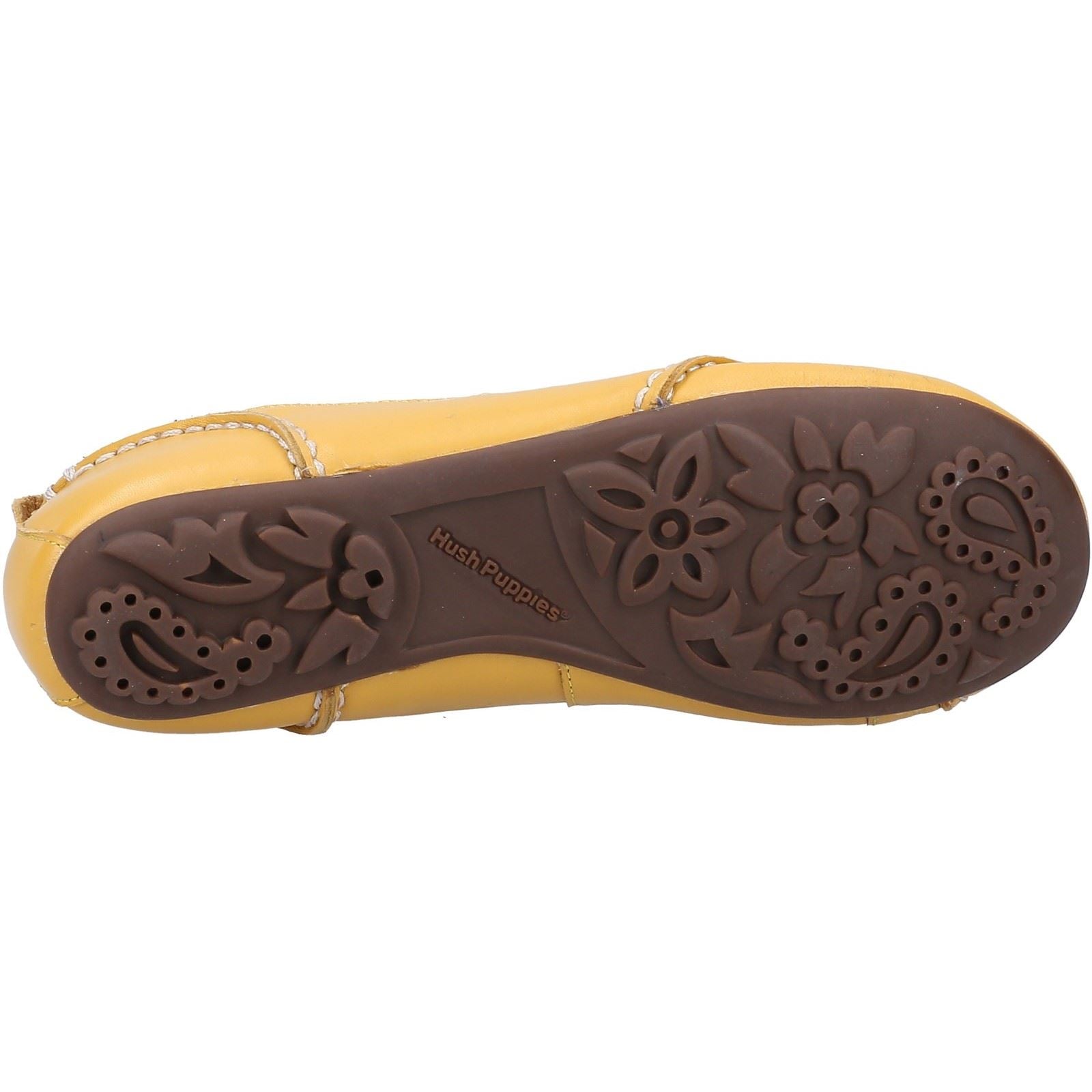 Hush Puppies Janessa Leder Damen Gelbe Flats
