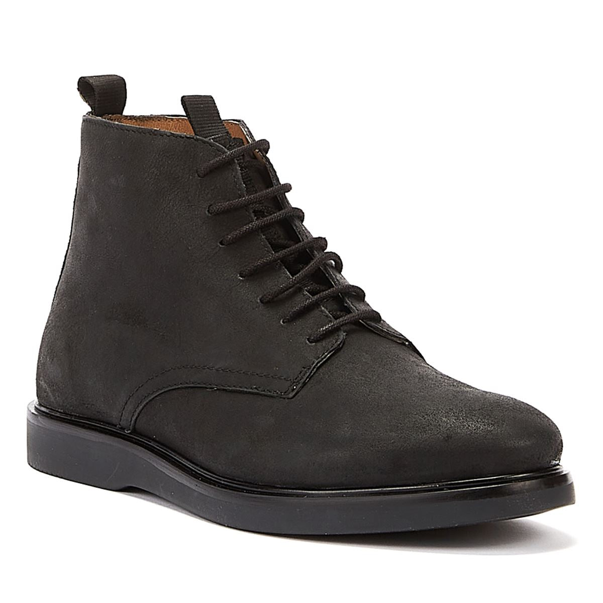 H By Hudson Troy Geöltes Wildleder Herren Stiefel Schwarz