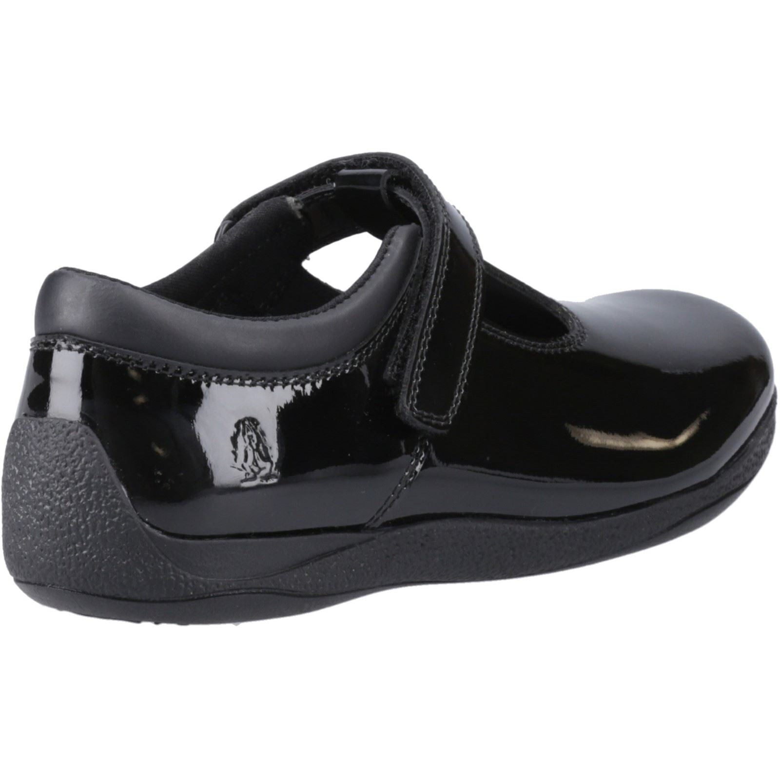 Hush Puppies Caitlin T-Bar Mädchenschuhe Aus Schwarzem Leder