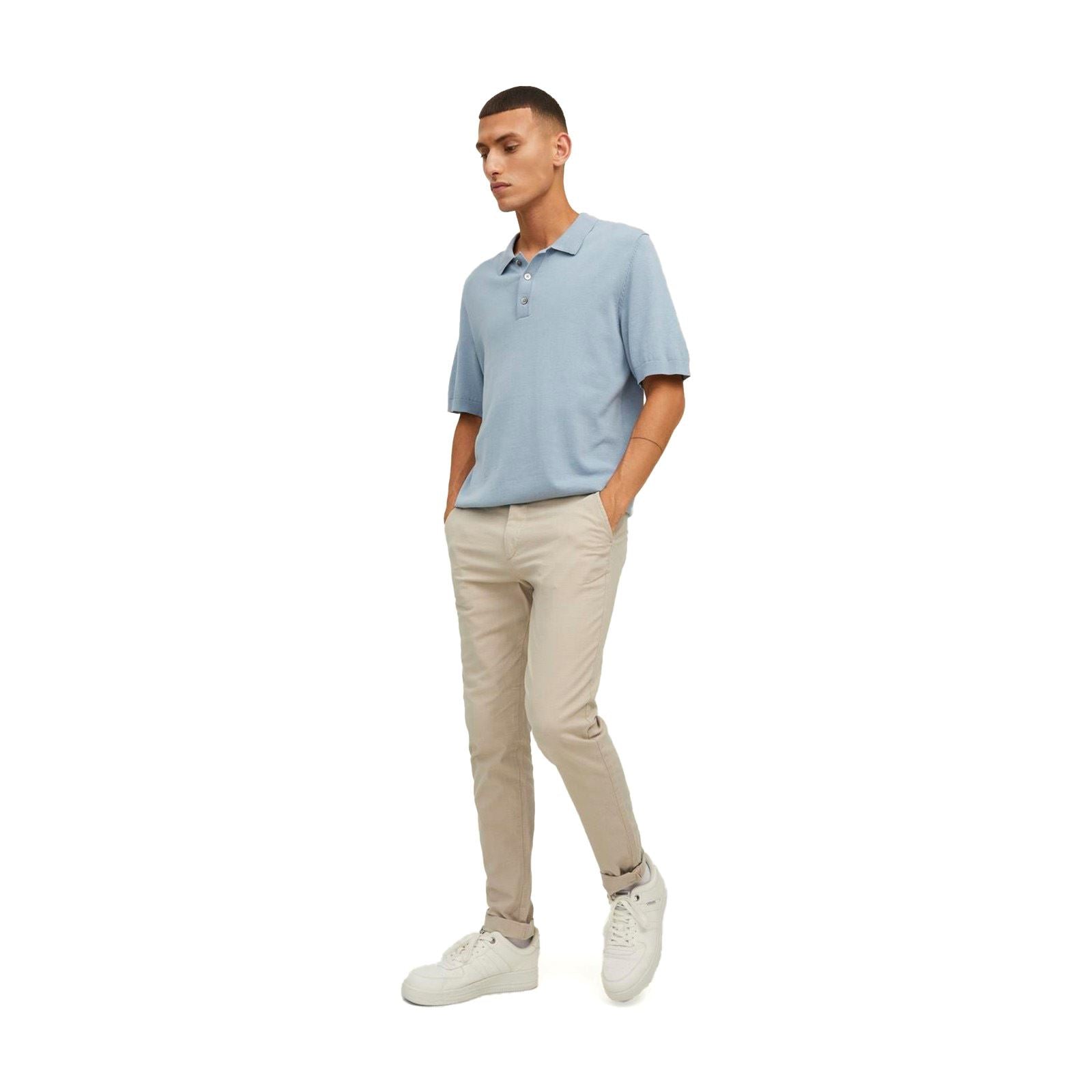 Jack & Jones Marco Baumwoll Herren Off-White Chino Hosen
