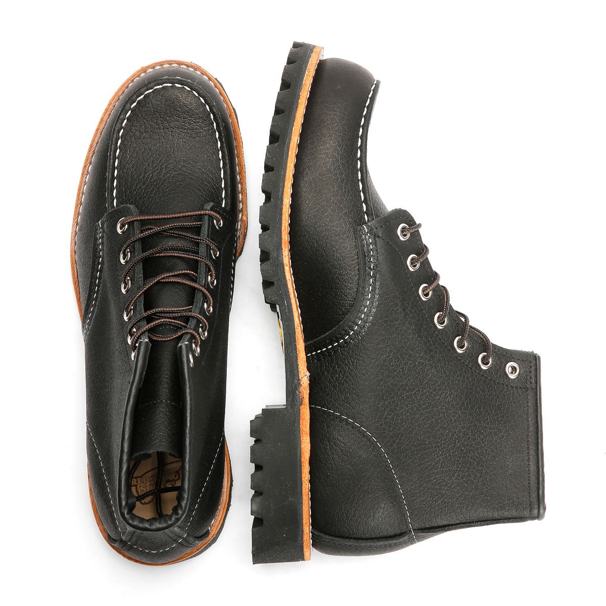 Red Wing 2949 Roughneck 6" Moc Toe Leder Herren Schwarze Stiefel