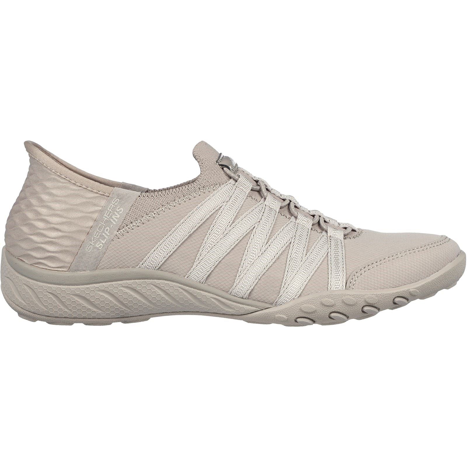 Skechers Breathe-Easy - Roll-With-Me Textile Damen-Taupe-Sneakers