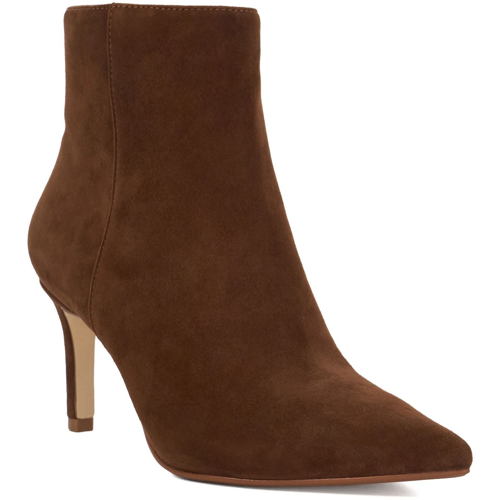 Dune Obsessively Veloursleder Damen Dunkelbraune Absatz Stiefeletten