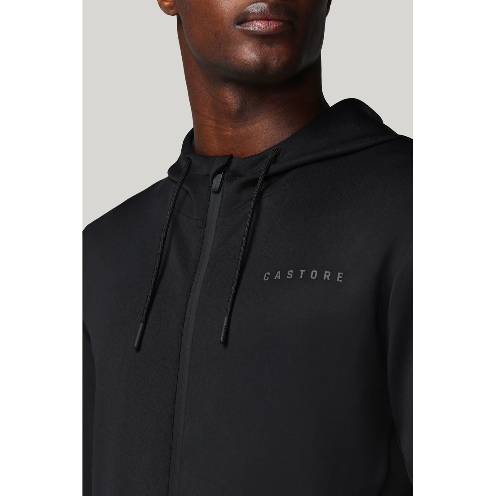 Castore Flex Full Zip Herren Schwarzes Kapuzensweatshirt