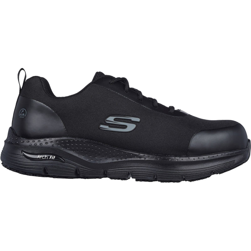 Skechers Workwear Arch Fit SR Ringstap Textil Herren Schwarze Sicherheits-Sneaker