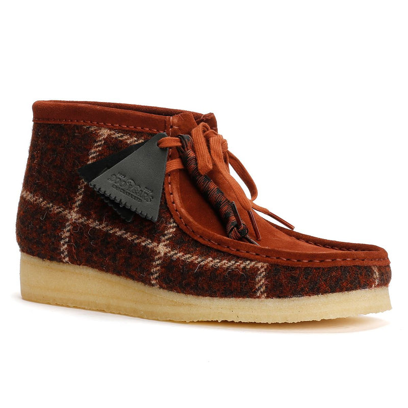 Clarks Originals Wallabee Textile Herren Braune Stiefel