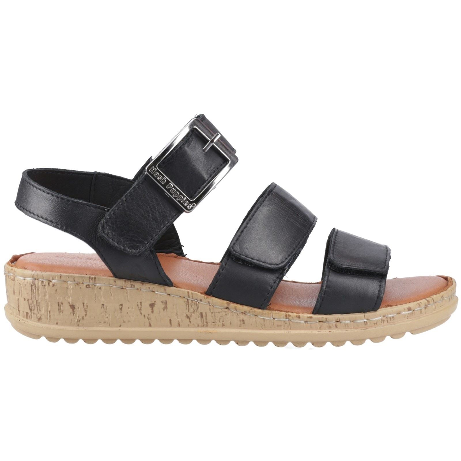 Hush Puppies Eliana Sandal Leder Damen Schwarze Sandalen