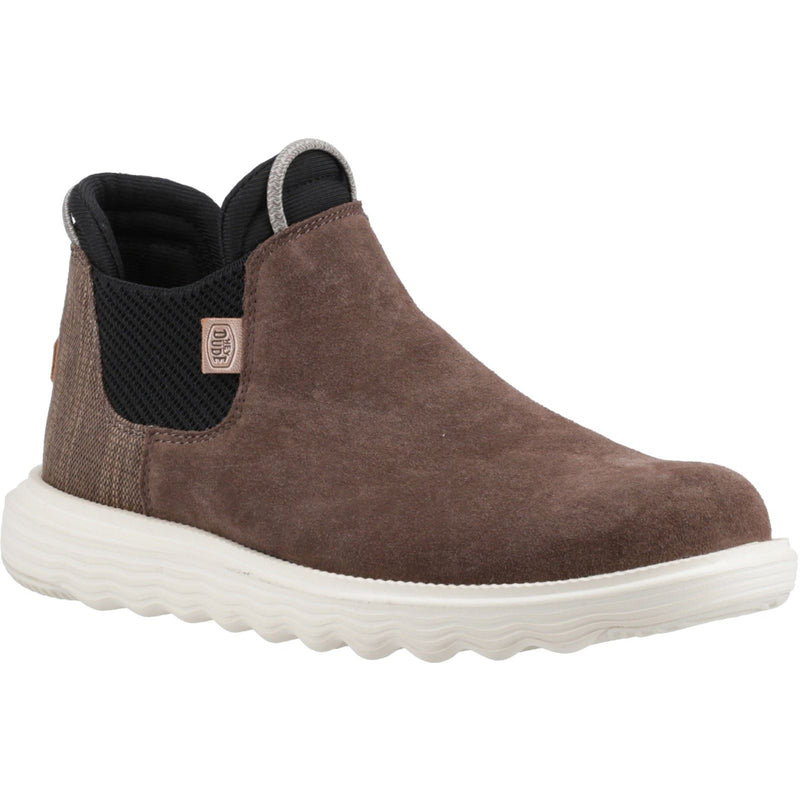 HEYDUDE Branson Leder Damen Kaffee Stiefel