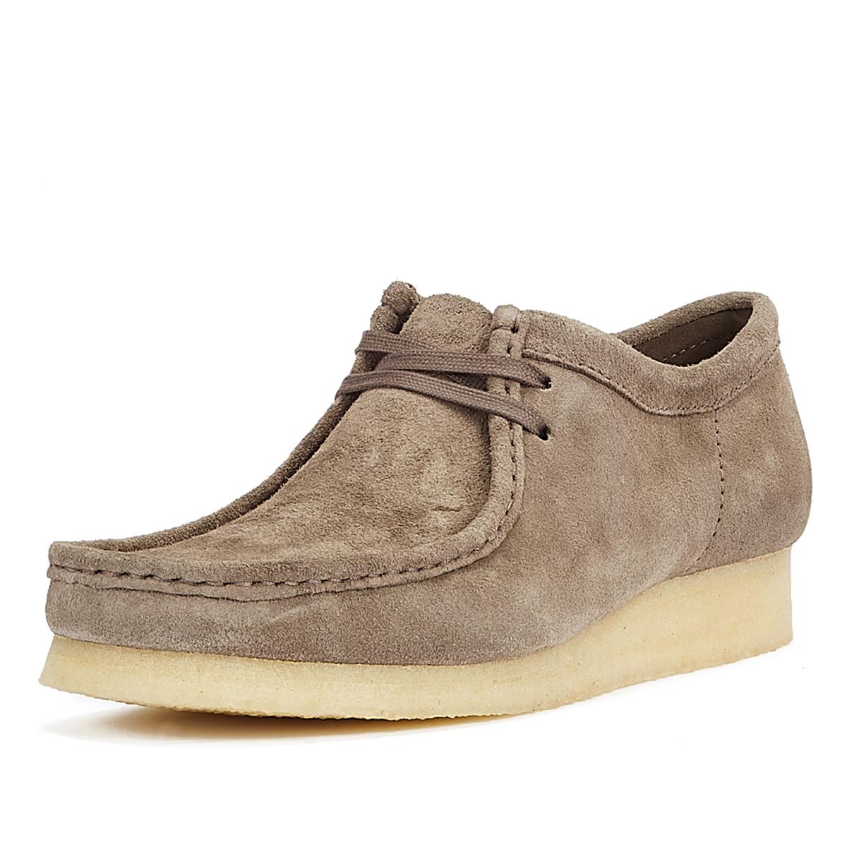 Clarks Originals Wallabee Wildleder Herren Schnürschuhe In Grau