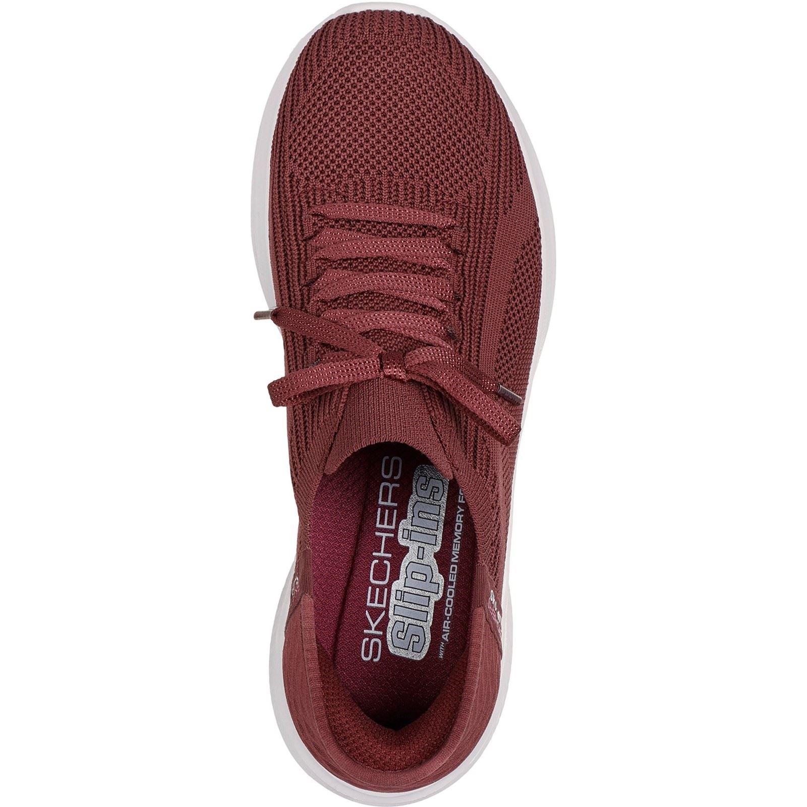 Skechers Ultra Flex 3.0 Brilliant Path Textile Damen-Burgunder-Sneakers