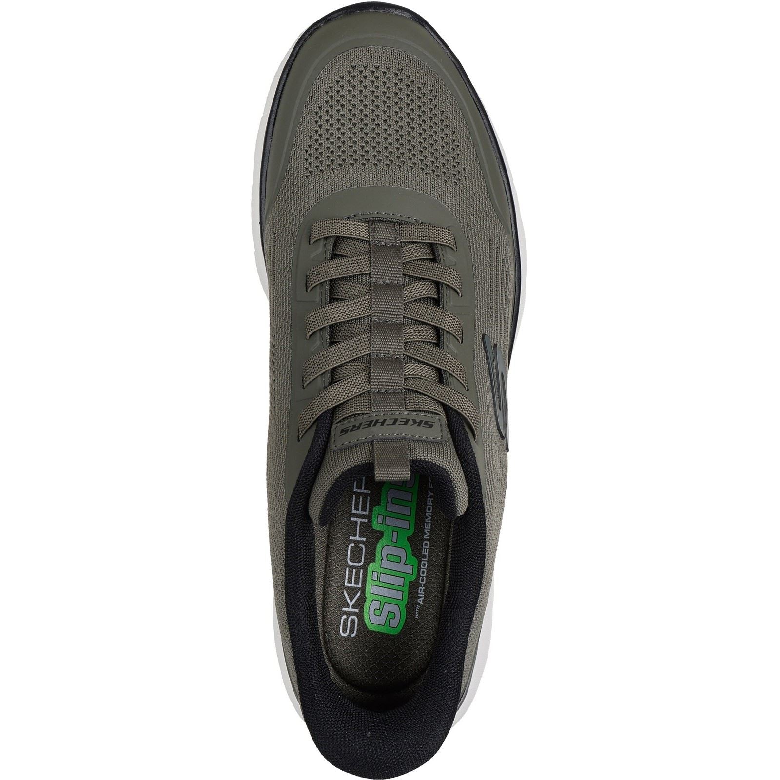 Skechers Summits Leyter Textil Herren Sneakers In Olive/Schwarz