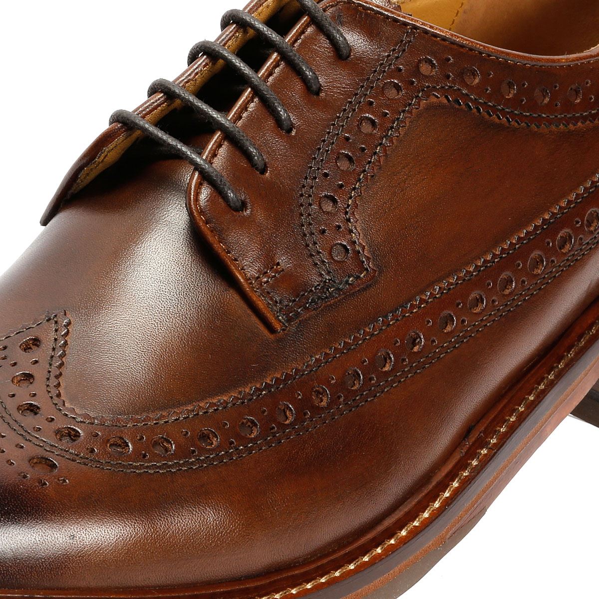 Chapman & Moore Longwing Brogue Country Herren Leder Braune Schnürschuhe
