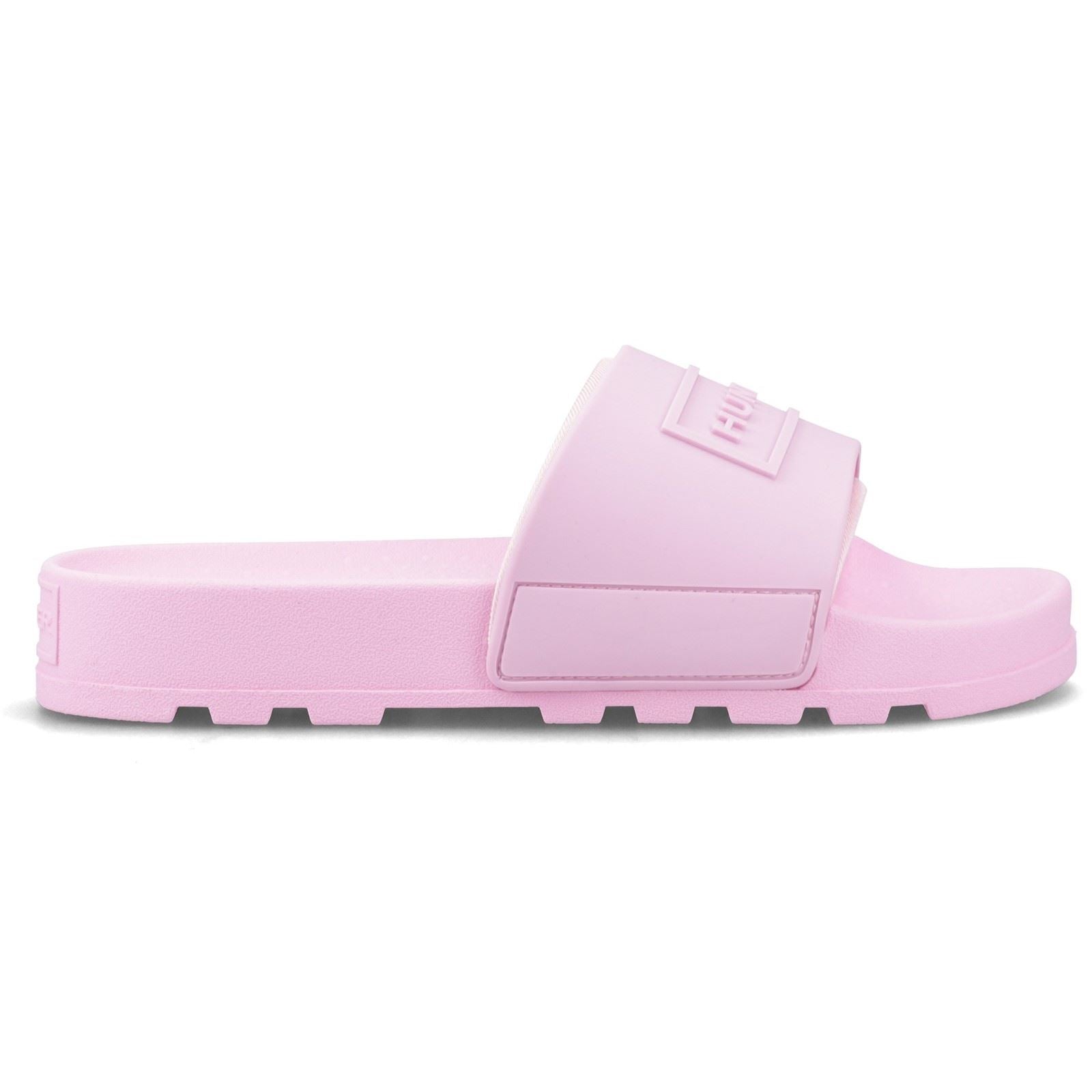 Hunter Core Embossed Slider Polyester Damen Prism Rosa Slides