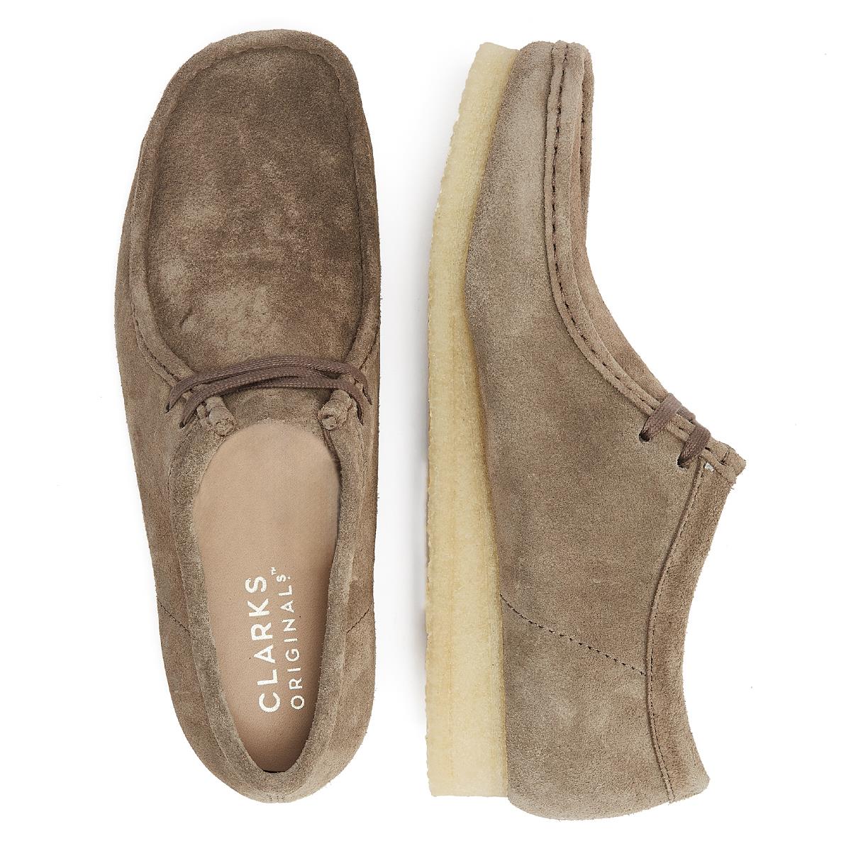 Clarks Originals Wallabee Wildleder Herren Schnürschuhe In Grau