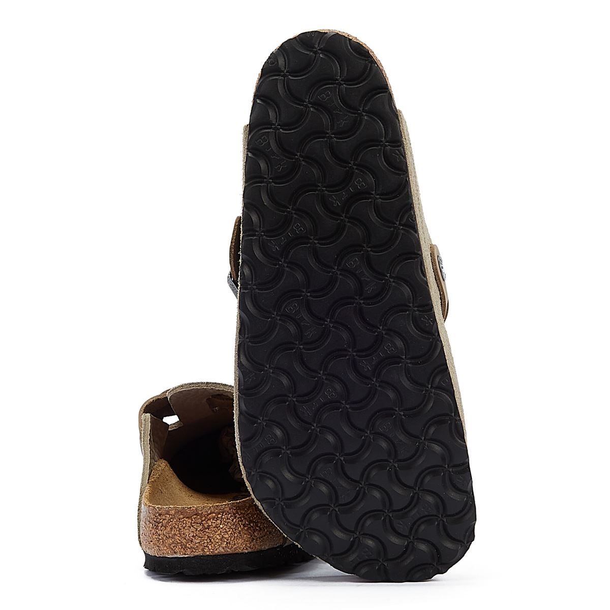 Birkenstock Boston Regulär Clogs Aus Taupefarbenem Wildleder