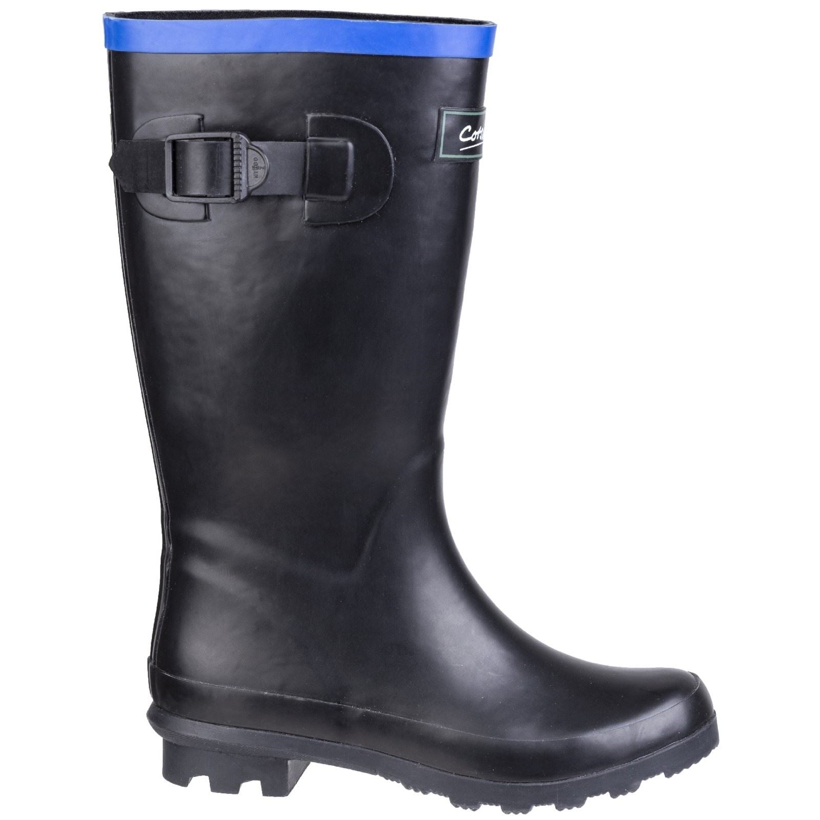 Cotswold Fairweather Gummi Unisex Kinder Schwarze Farbe/blaue Gummistiefel