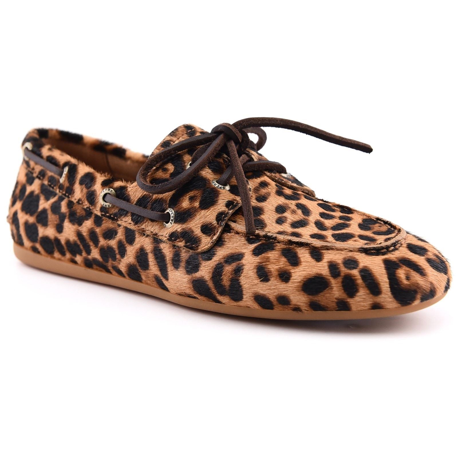 Sperry Slimboat Leder Damen Leopard Bootsschuhe