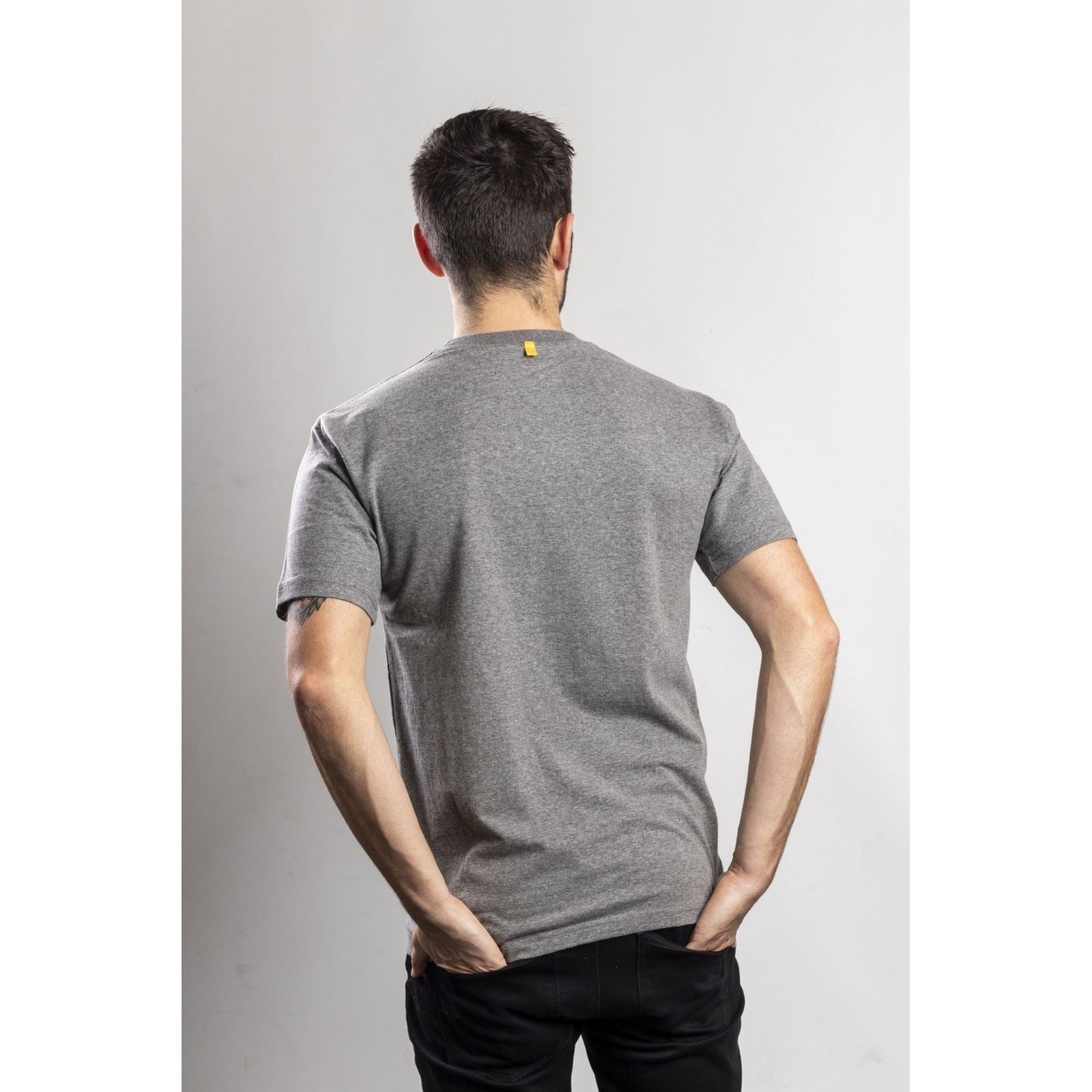 Caterpillar Trademark Logo Baumwoll Kurzarm T-Shirts Für Herren In Grau