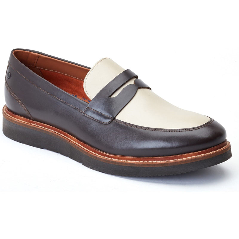 Base London Sid Herren Mokassins Aus Braun/Beigem Leder