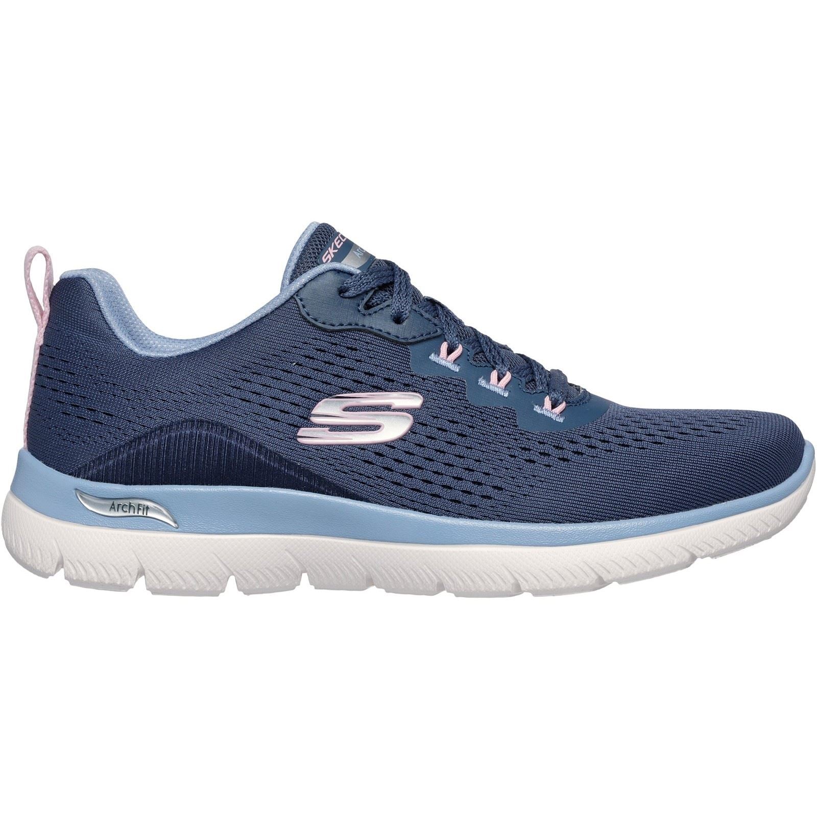 Skechers Arch Fit Summits Polyester Damen Sneaker In Marineblau/Hellblau