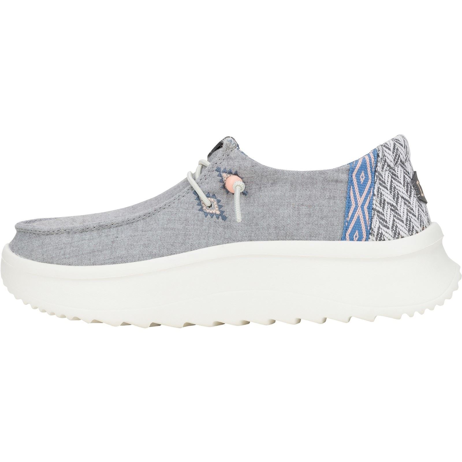 HEYDUDE Wendy Peak Chambray Woven Polyester Damen Graue Slipper