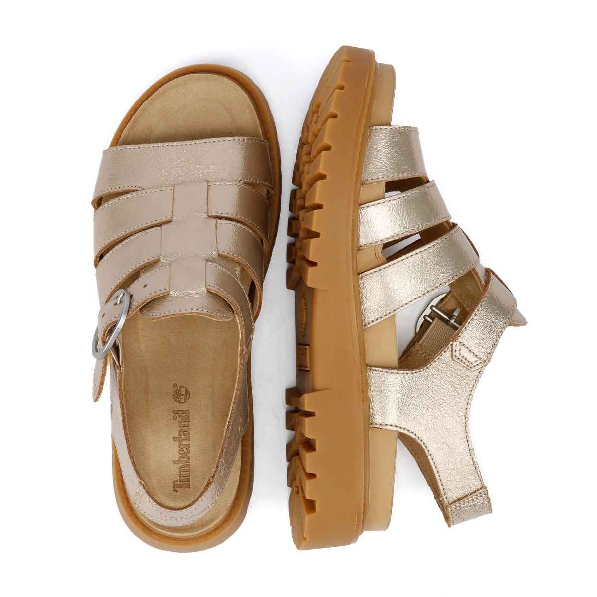 Timberland Clairemont Way Fisherman Damen Sandalen Aus Leder In Gold
