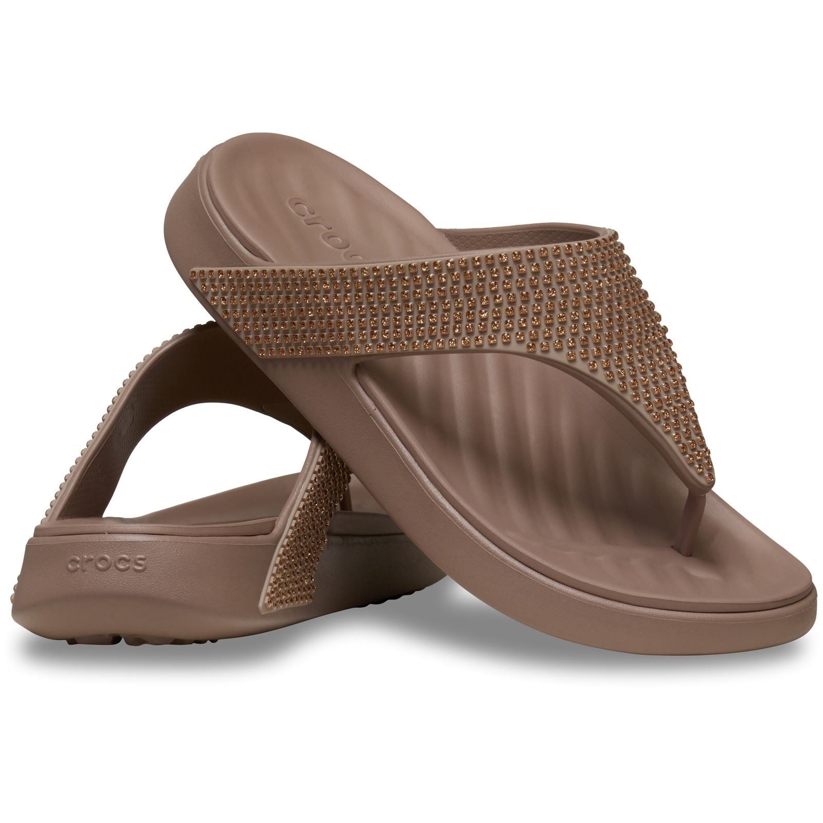 Crocs Getaway Triangle Eva Damen Latte Sandalen
