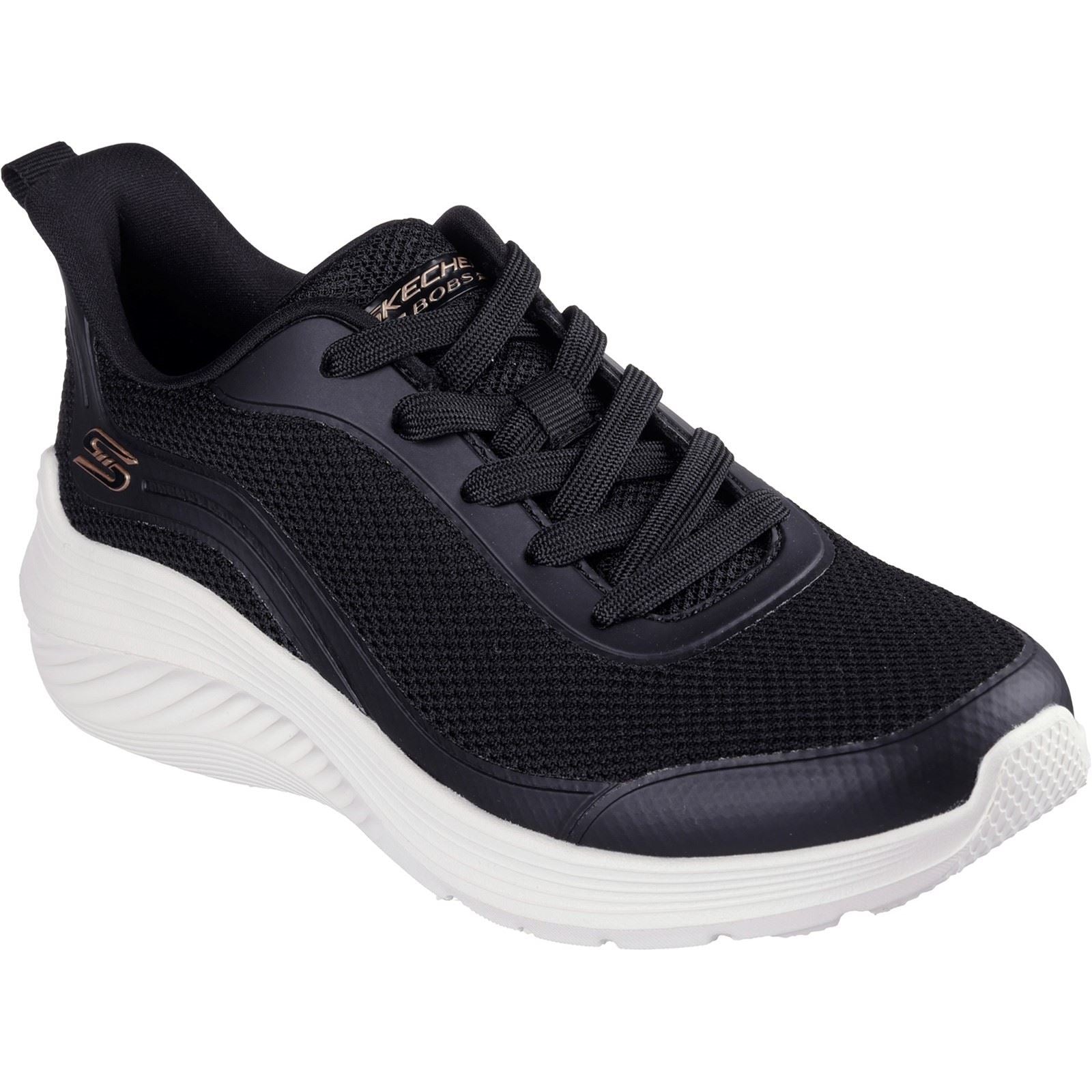 Skechers Bobs Squad Waves Still Wading Textile Damen-Sneaker In Schwarz