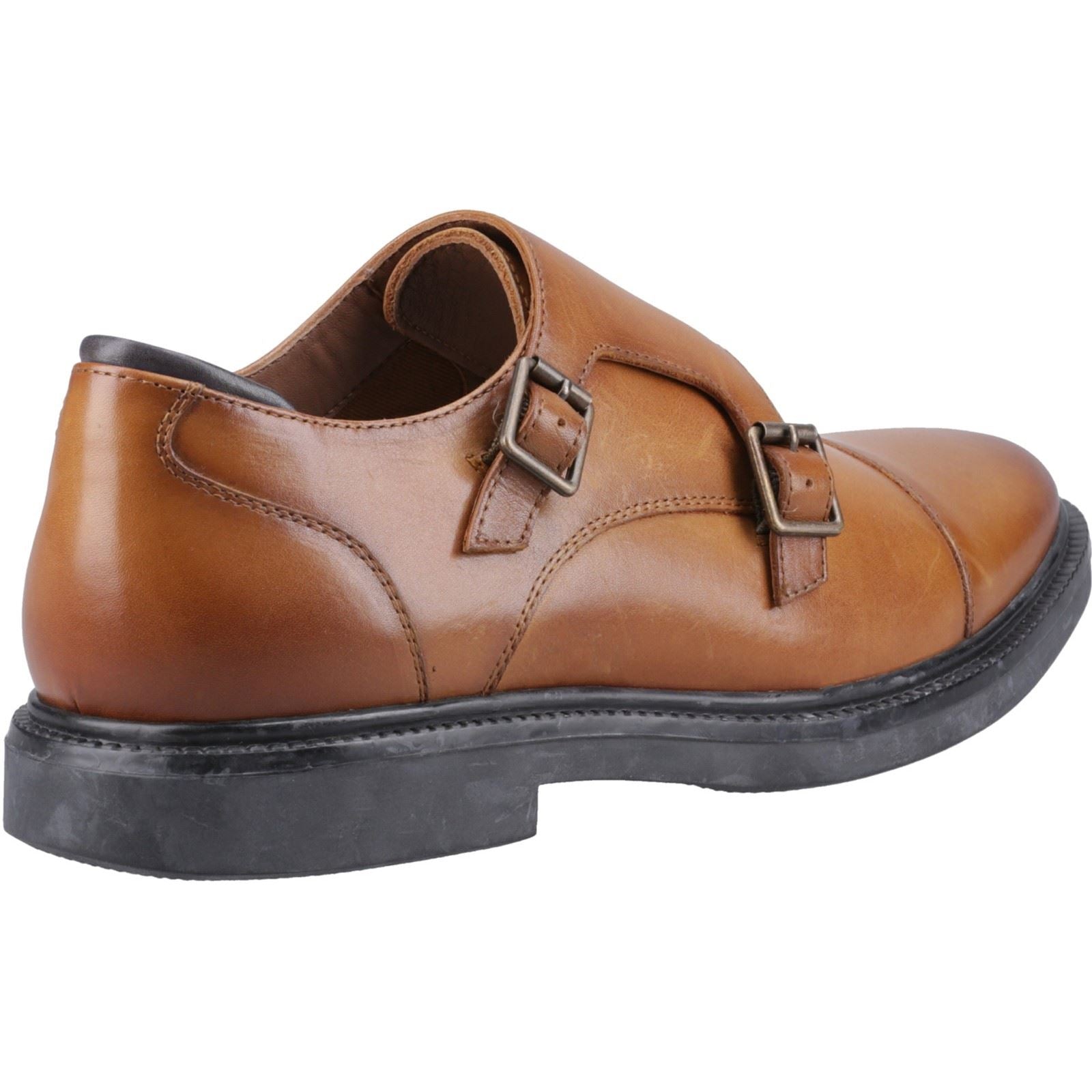 Hush Puppies Kane Lederschuhe Für Herren In Tan Mit Doppeltem Monk Riemen