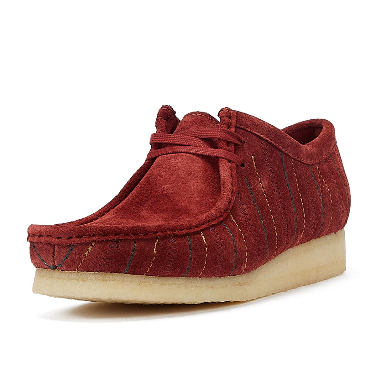 Clarks Originals Wallabee Kombination Herren Burgund Schnürschuhe