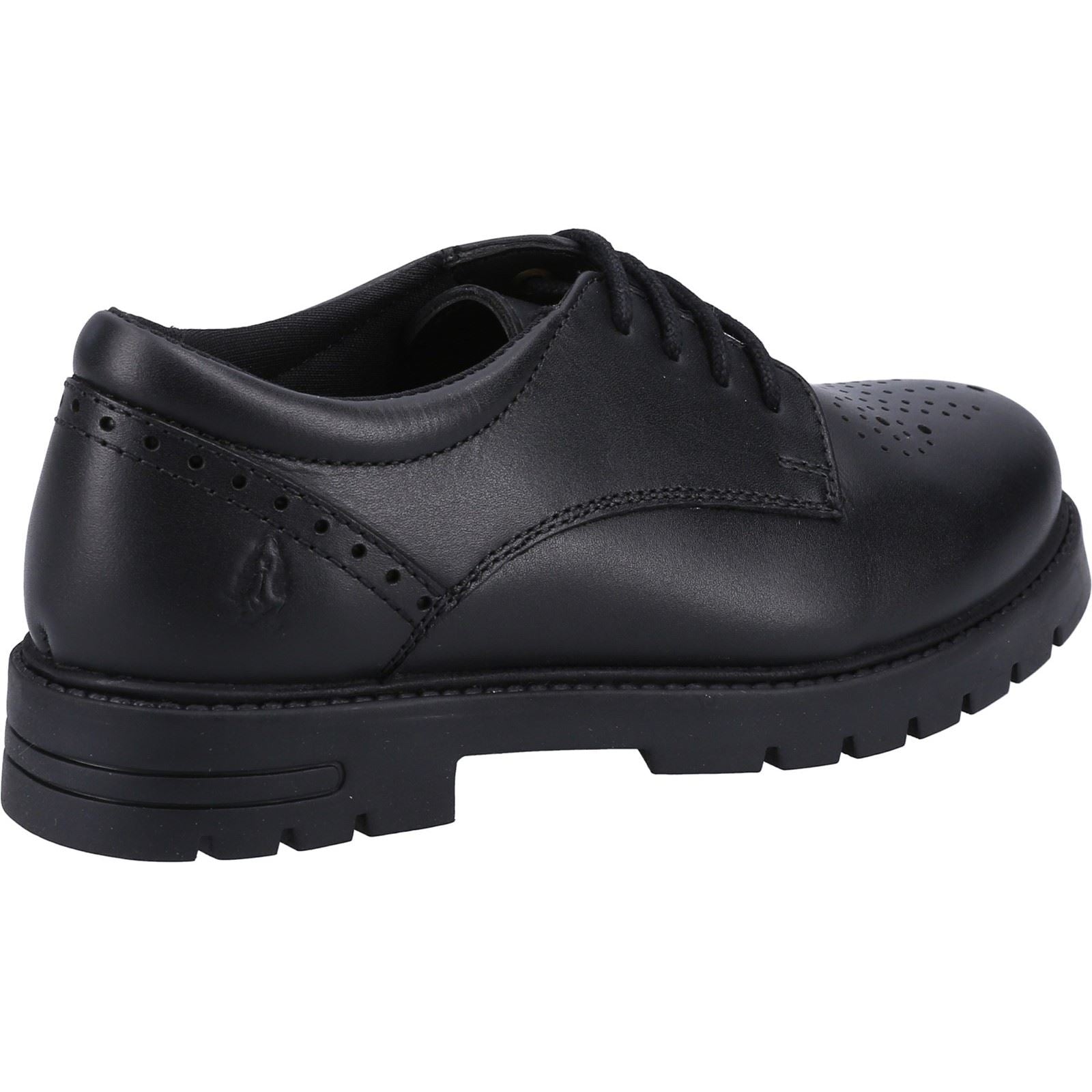 Hush Puppies Jayne Lace Up SNR Mädchenschuhe Aus Schwarzem Leder Mit Schnürung