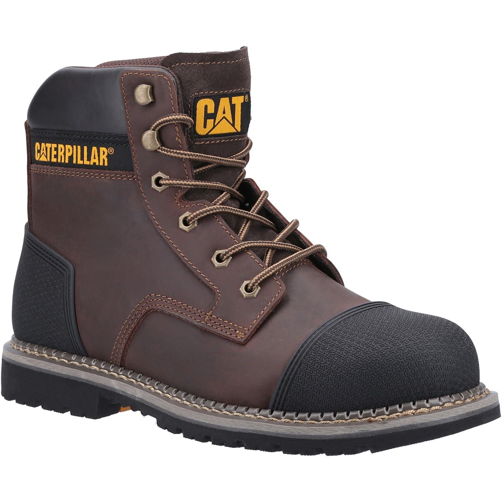 Caterpillar Powerplant S3 Leder Braune Sicherheitsstiefel