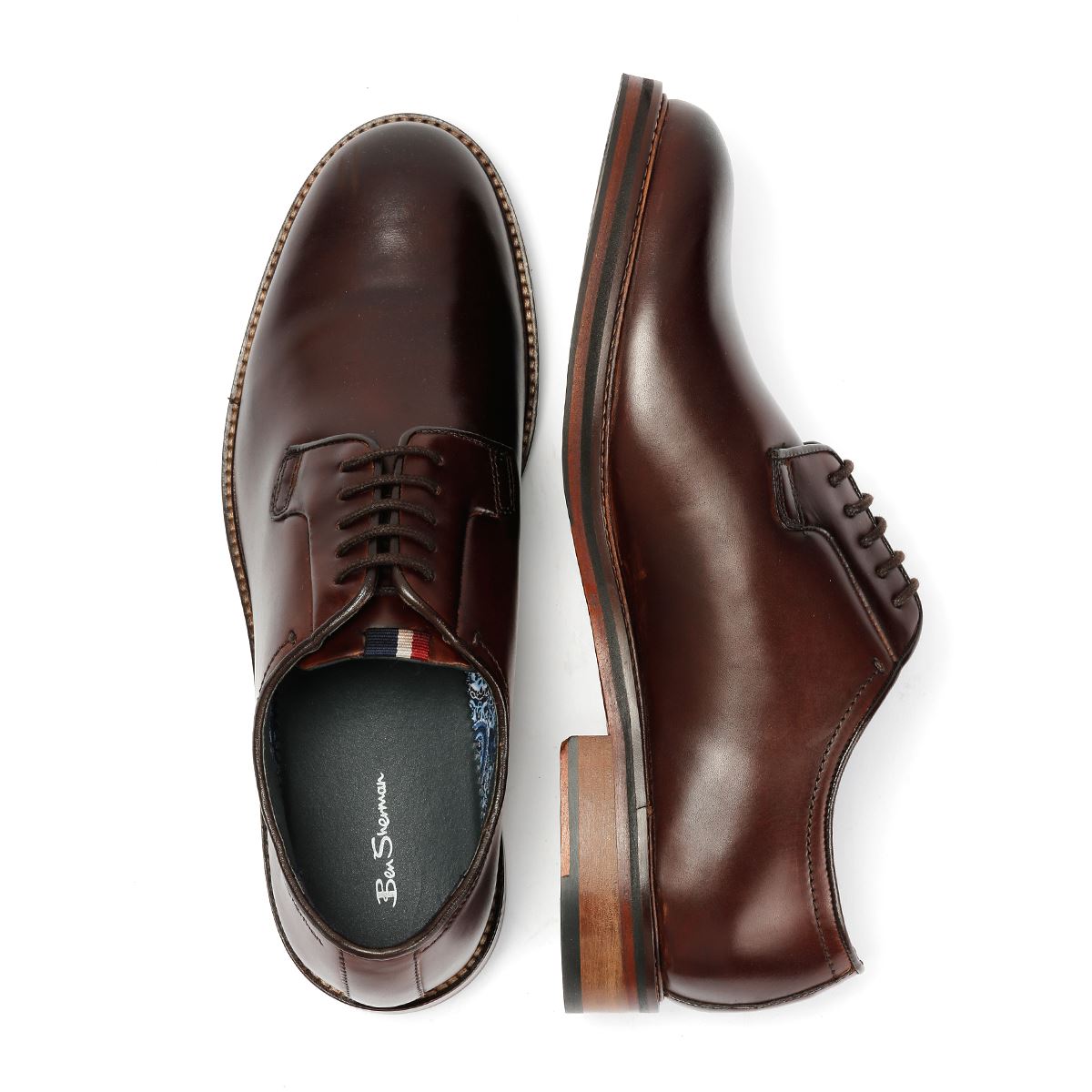 Ben Sherman Hoxton Herren Leder Braune Schnürschuhe