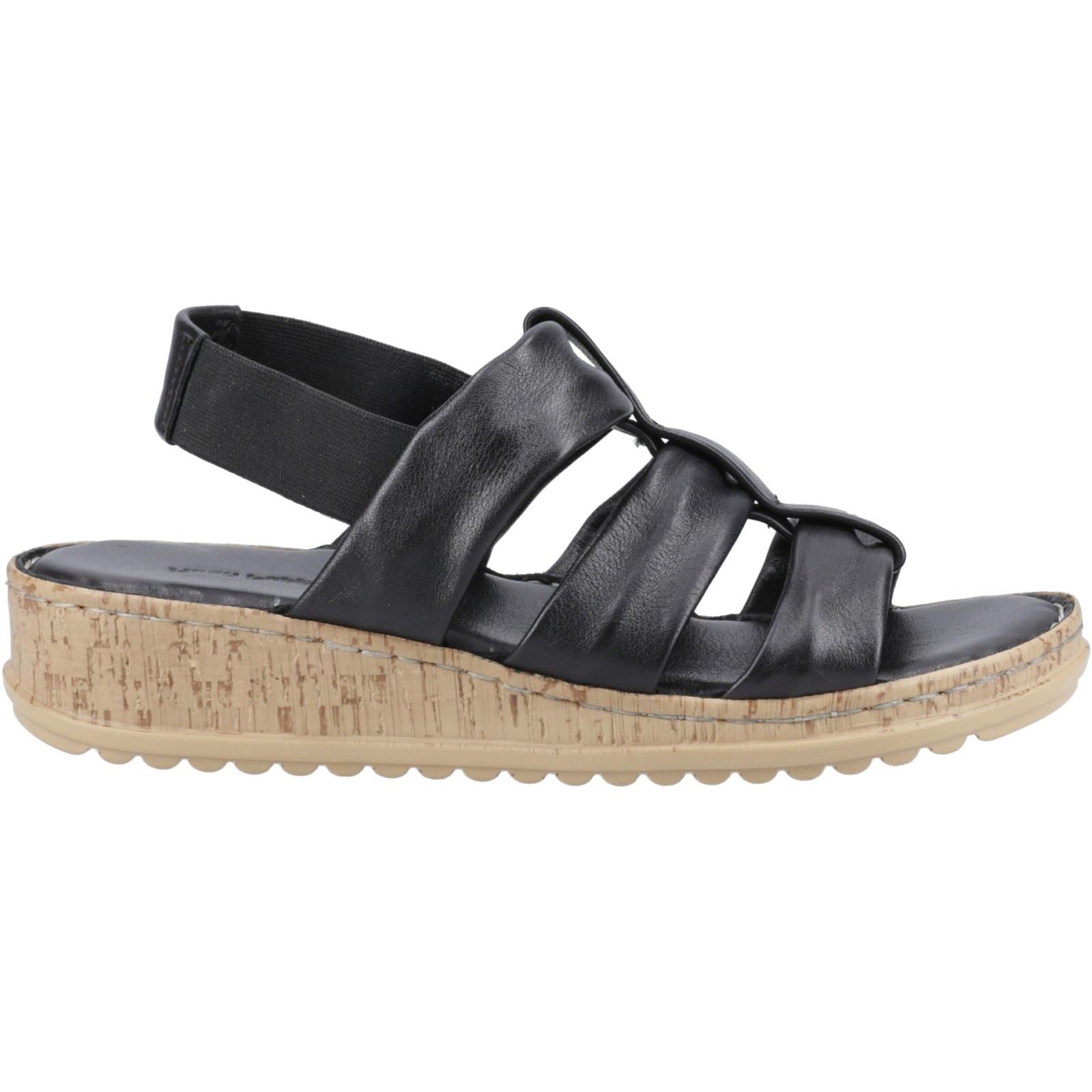 Hush Puppies Eden Wide Fit Damen Sandalen Aus Schwarzem Leder