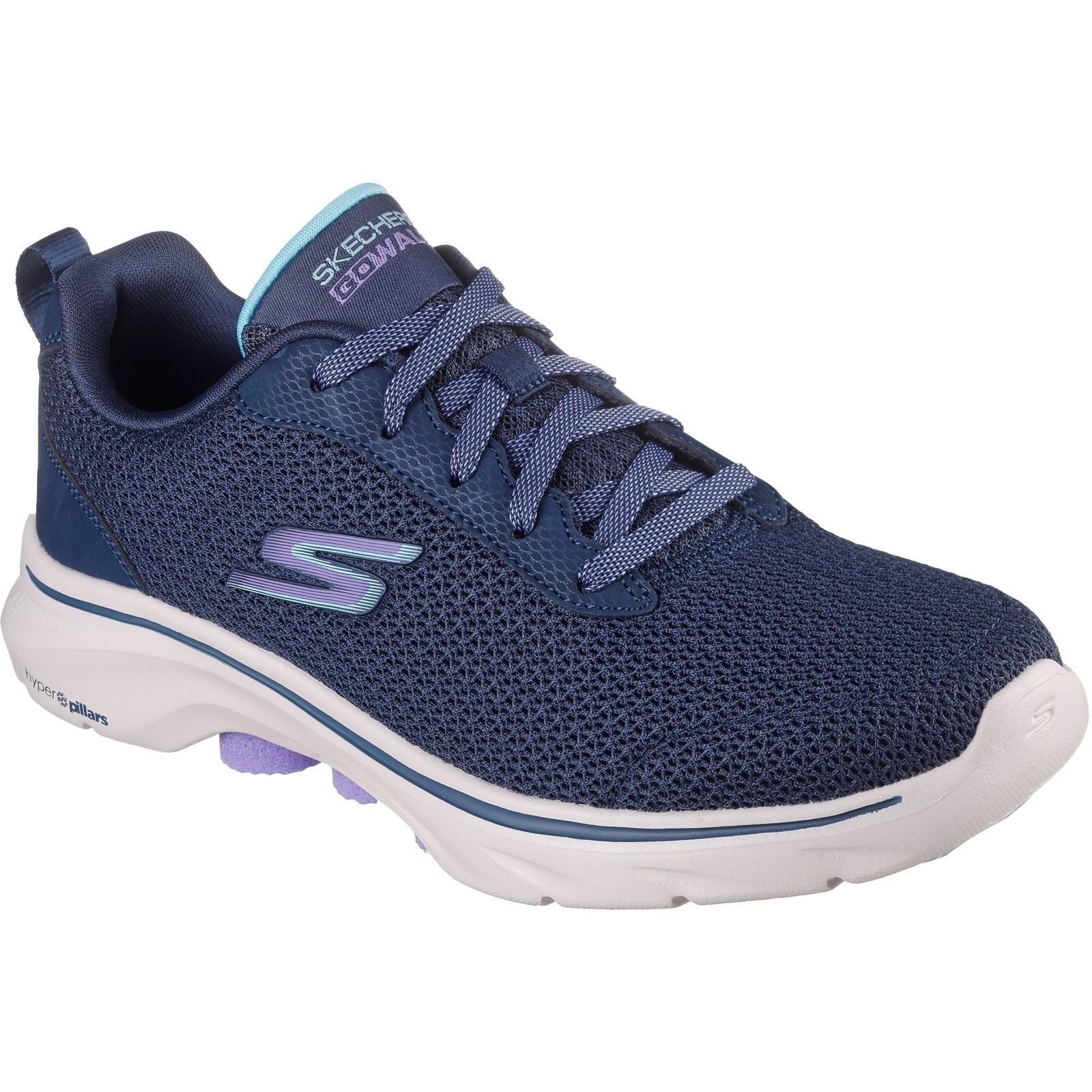 Skechers Go Walk 7 Kaylor Damen Sneakers Aus Polyester In Marineblau/Lila