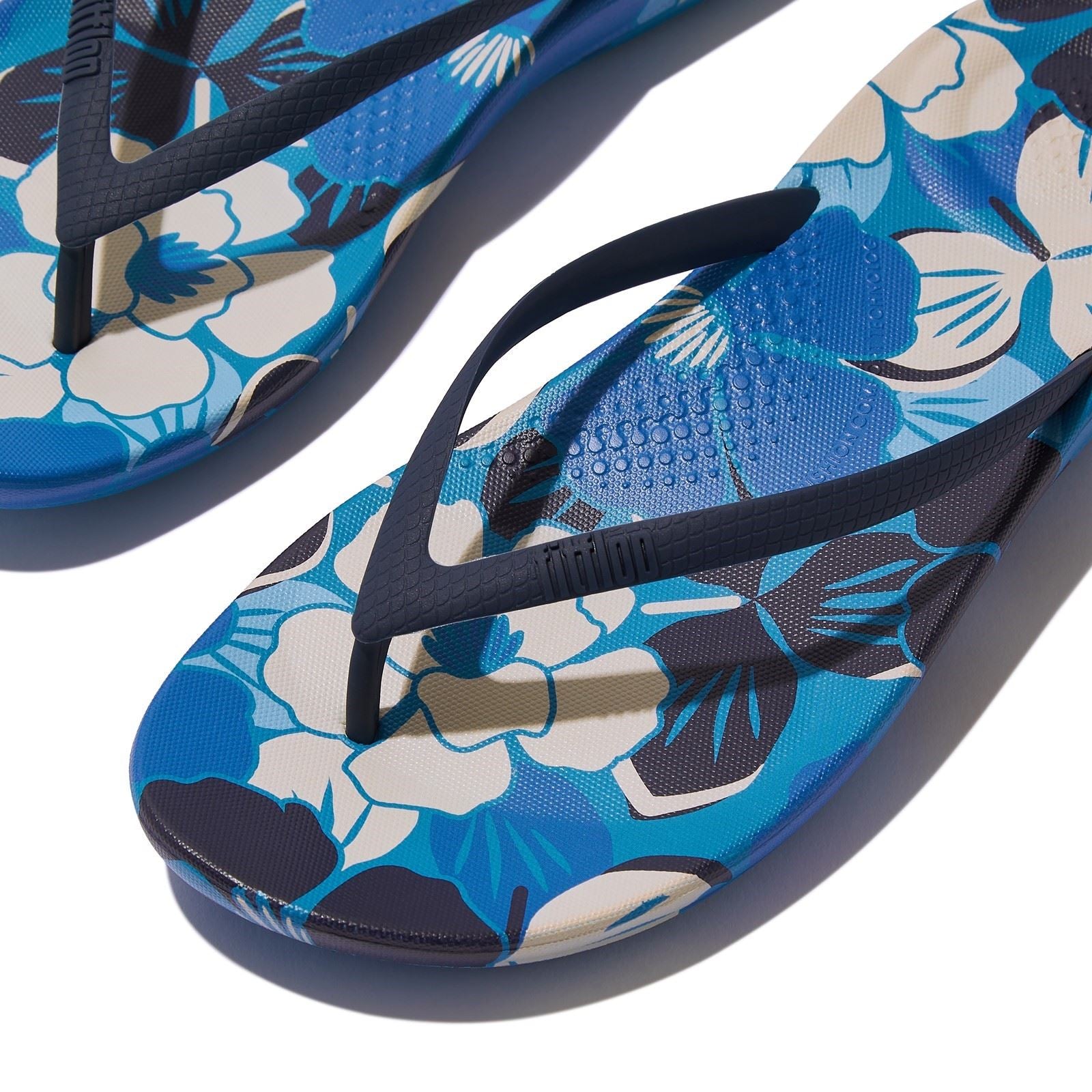 Fitflop iQushion Blossom Polyurethan Damen Flip-Flops Mix In Bondi-Blau
