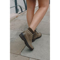 Hush Puppies Annay Leder Damen Khaki Stiefel