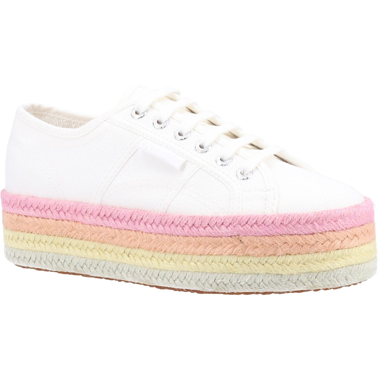 Superga 2790 Multicolor Rope 100% Baumwolle Damen Weiß/Bonbonfarbene Multicolor-Turnschuhe