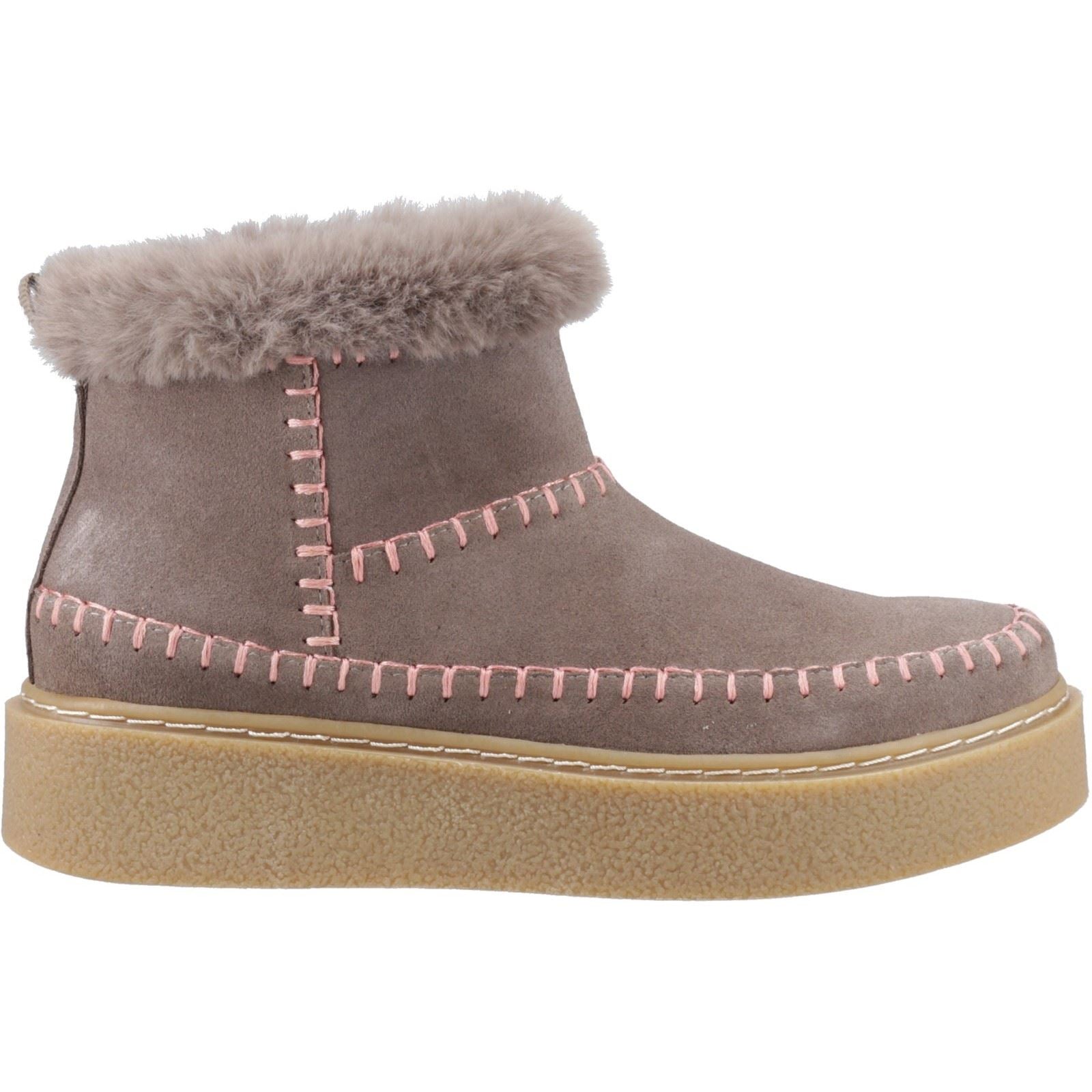 Hush Puppies Brielle Damen Wildleder Winter Stiefeletten in Taupe