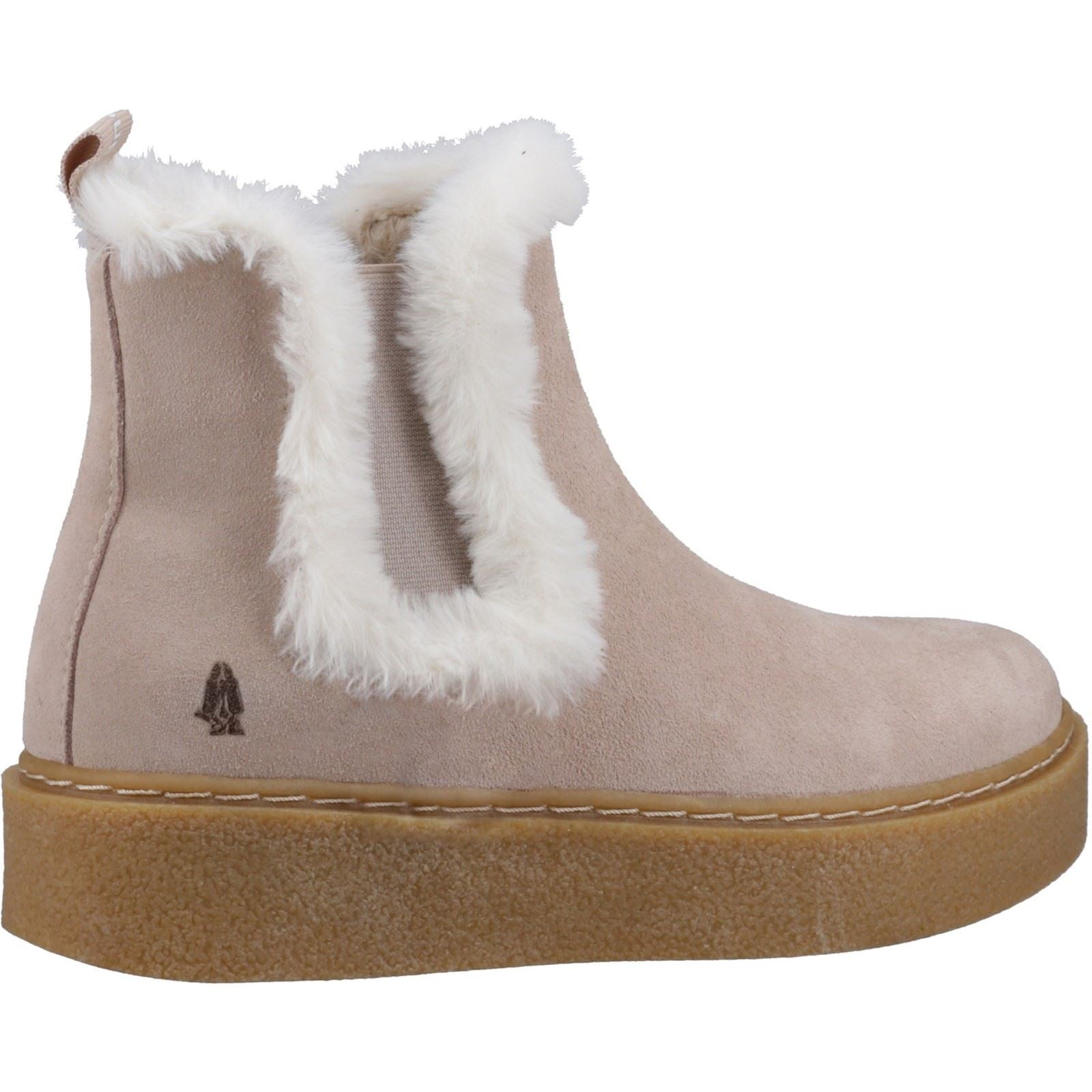 Hush Puppies Bella Damen Chelsea Stiefeletten in Nude aus Wildleder