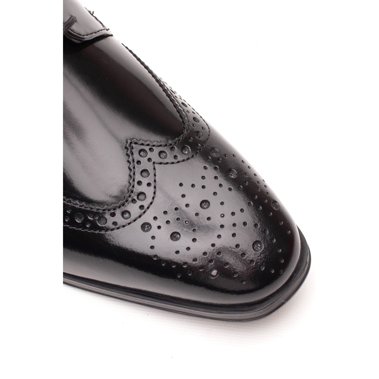 Base London Steeple Leder Männer Hi Shine Schwarze Farbe Brogues Schuhe