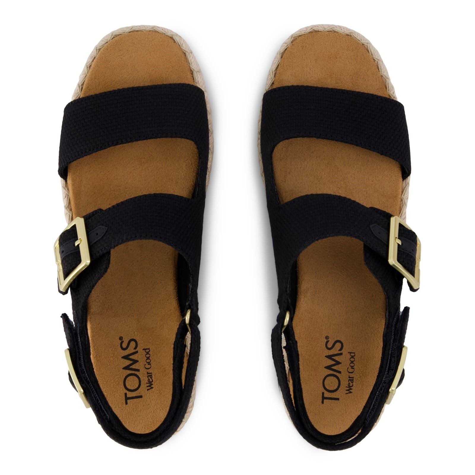 TOMS Giana Textil Frauen Schwarze Strandsandalen