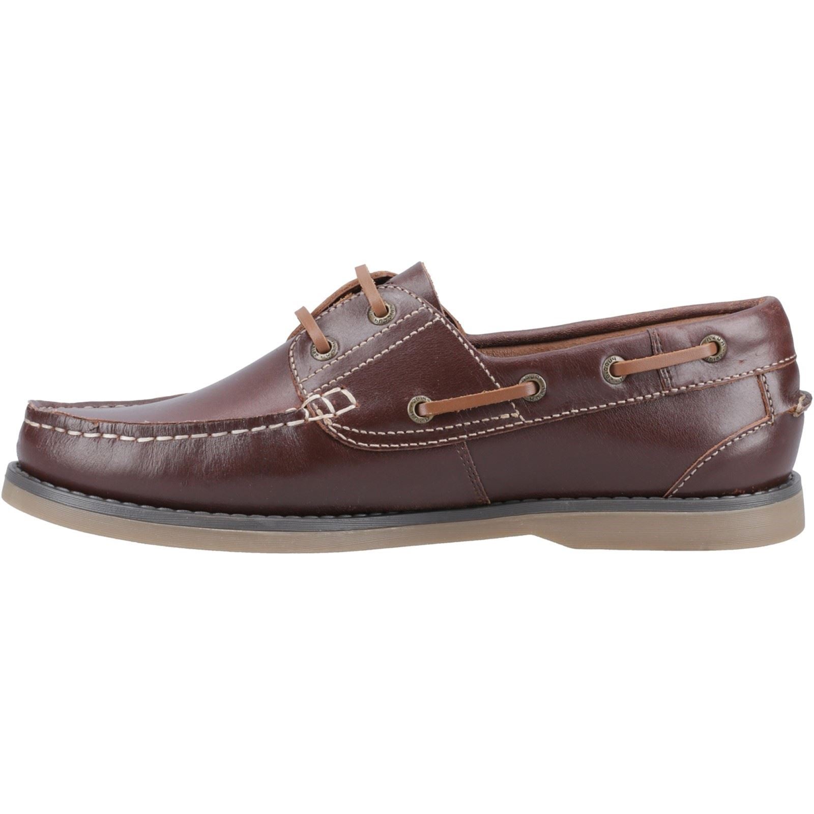 Hush Puppies Wilson Herren Bootsschuhe Aus Braunem Leder