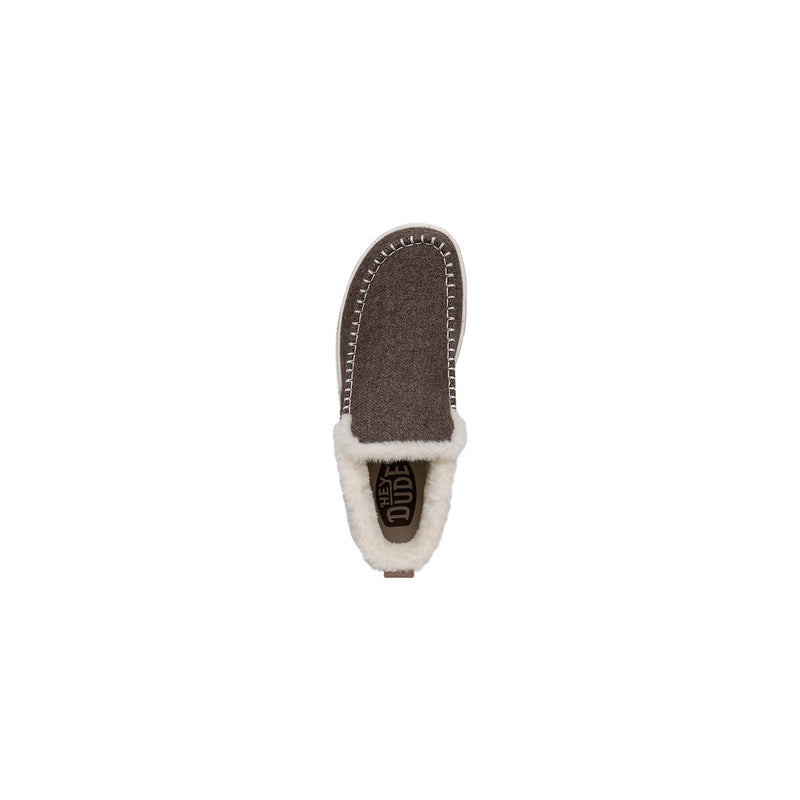 HEYDUDE Denny Wool Faux Shearling Damen-Walnussstiefel