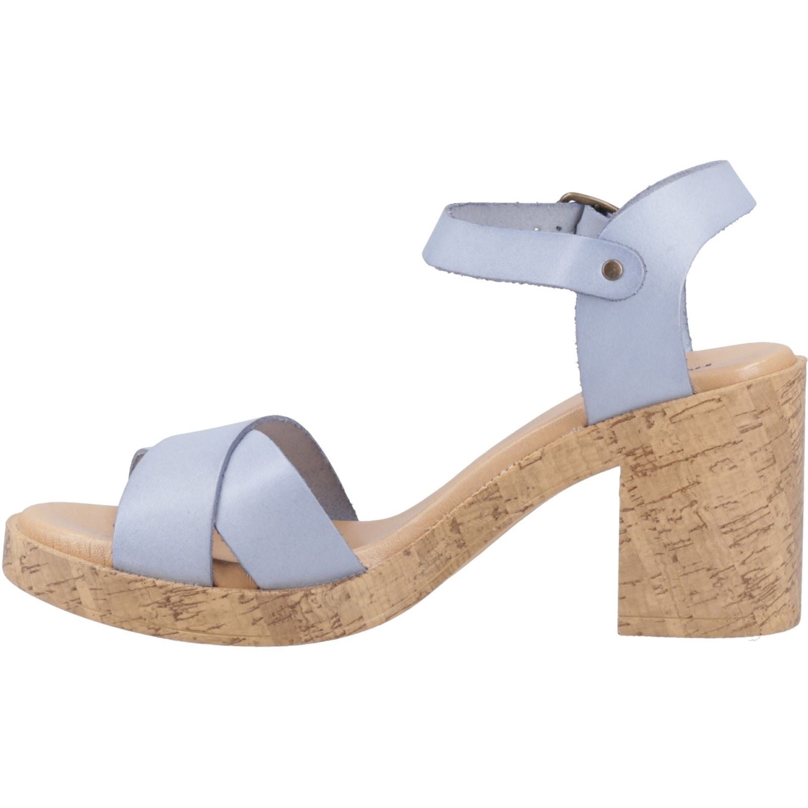 Hush Puppies Georgia Cork Damen Sandalen Aus Blauem Leder