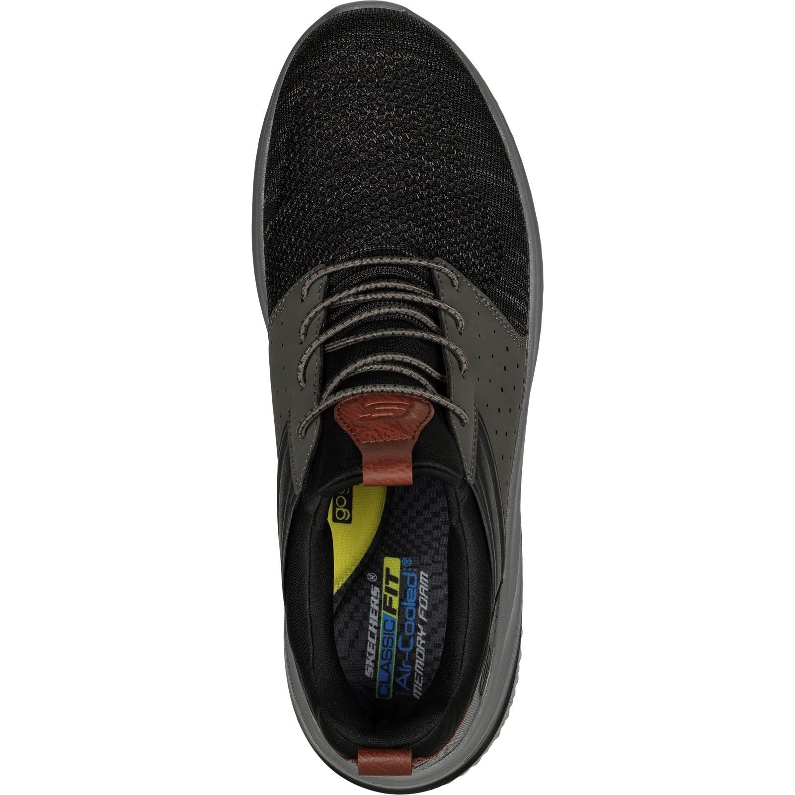 Skechers Delson 3.0 - Cicada Wide Textile Herren-Sneaker In Schwarz/Grau