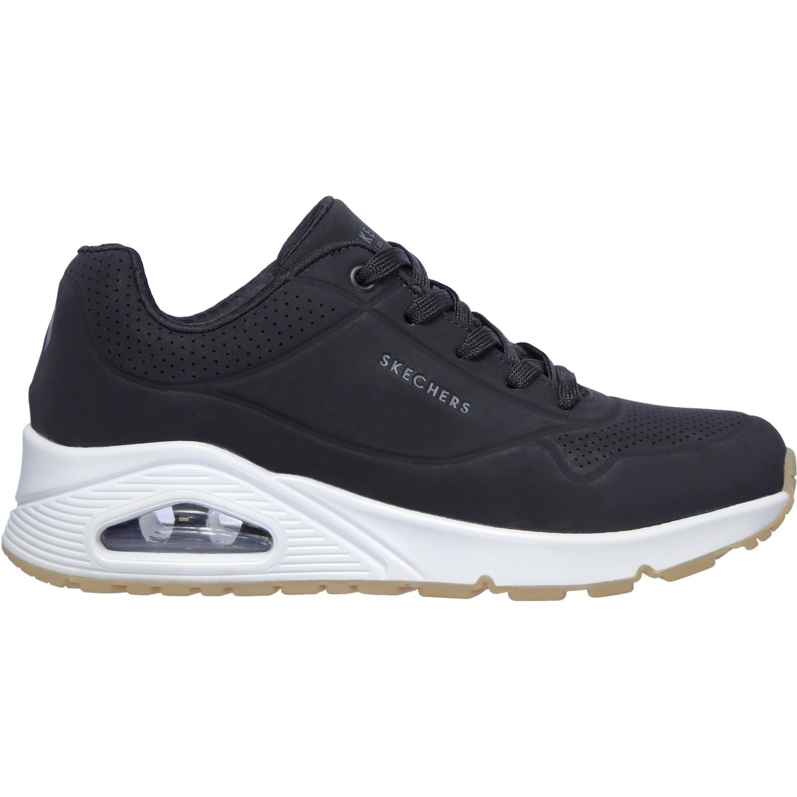 Skechers Uno Stand On Air Synthetik Damen Sneaker In Schwarz