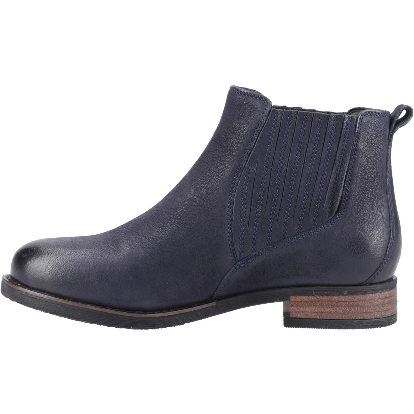 Hush Puppies Edith Damen Flache Chelsea Stiefel aus Leder in Marineblau