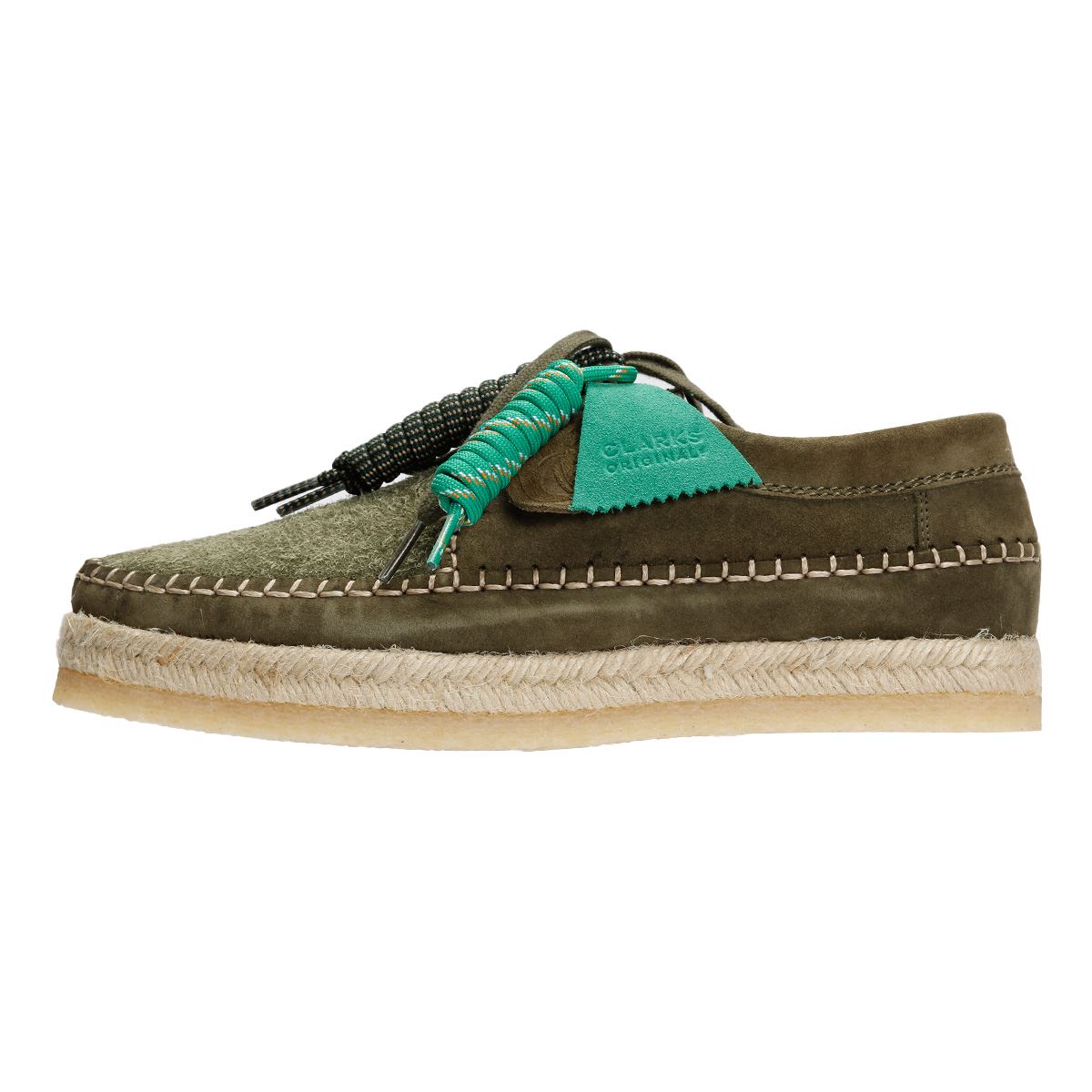 Pompeii X Clarks Weaver Herren Wildleder Schnürschuhe In Grün